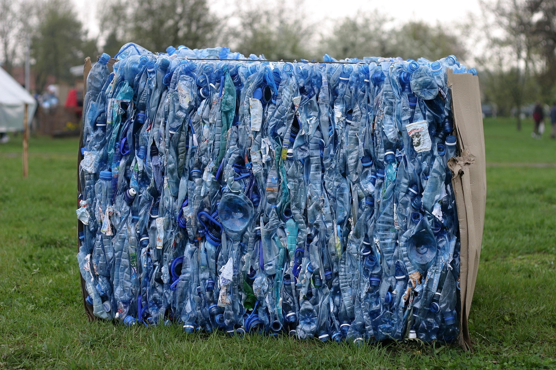 Bale of plastic bottles